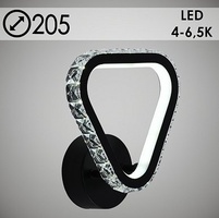 Бра DK5861/1 BK ЧЕРНЫЙ 38W LED 4000-6500K d205, crst HN21