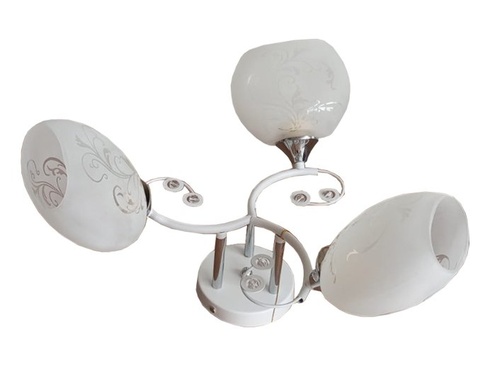 Люстра XA1458B/3 WH+CR белый/хром 3х60W E27 d500 h240, HN23