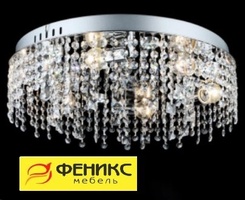 Люстра S2359/6+6 CH хром/хрусталь 6х60W E27+6х3W LED ПДУ d500 h150, QH23