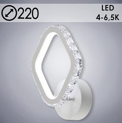 Бра DK5862/1 WT белый 34W LED 4000-6500K d220, crst HN21