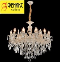 Люстра LF8002/12 WH+PATINA GOLD белое золото/хрусталь 12х40W E14 d870 h800, HN23