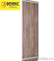 Дверь-купе "Экспресс 2" ДСП 2252х696 ШК2400х700 Дуб табачный/Серебро профиль
