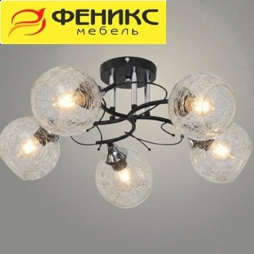 Люстра 11282-7/5 черный/хром НПБ 01-5х60-150 Е27 5x60W Е27 d545 h232, 100540551