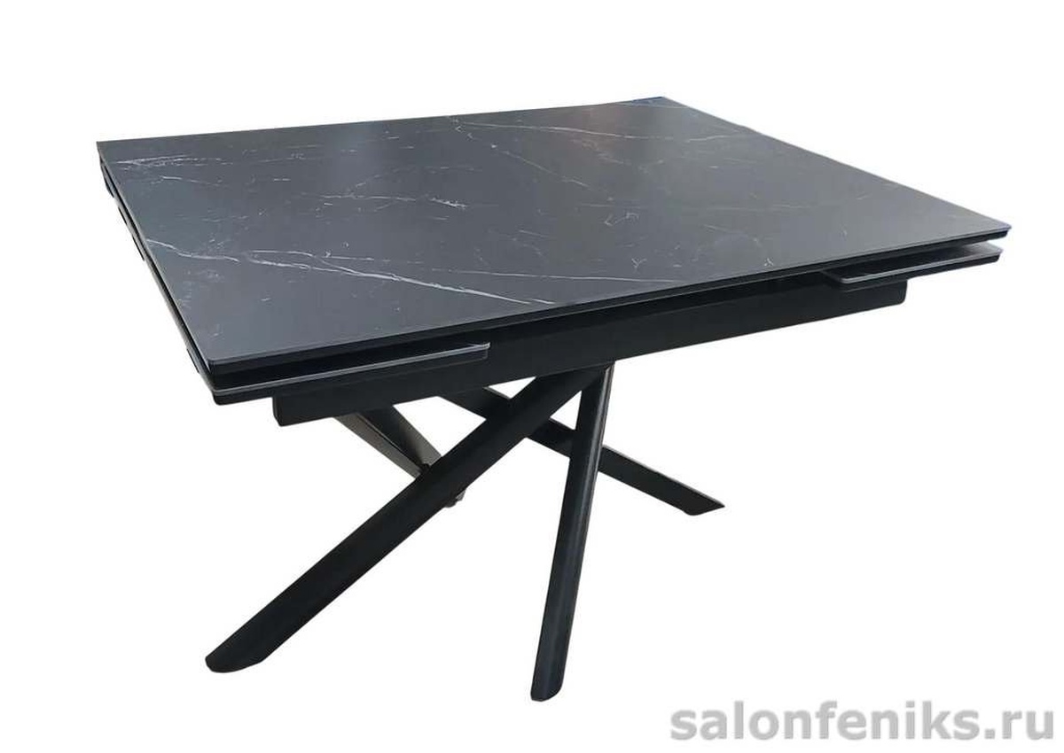 Стол "Герда мини" 1100 *800 черная К10 ножки черные