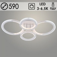 Люстра LI09820C/2+2 PR WT белый 88W LED 3000-6500K d590 ПДУ диммер, HN23