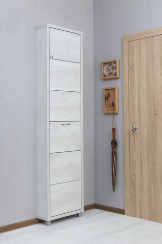 Люкс 5 твикс Обувница Бетон пайн белый/Бетон пайн белый