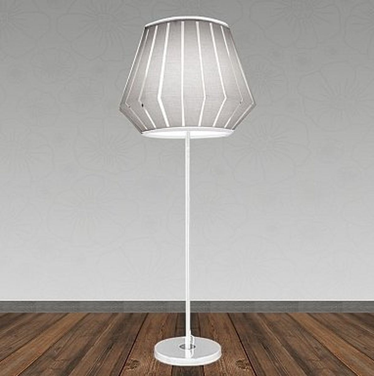 Торшер F0078 белый/серый абажур 1x40W E27 h1630 , YNY19