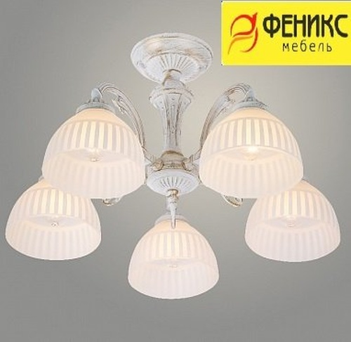 Люстра 74431/5 WH+GD белый/золото 5x40W E27 d530 h300