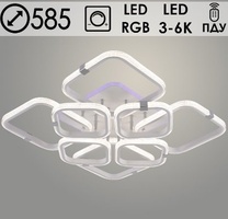 Люстра DK06355D/4+4A PR WT+CR белый/хром 200W+10W LED RGB 3000K-6000K d585 ПДУ диммер, HN2