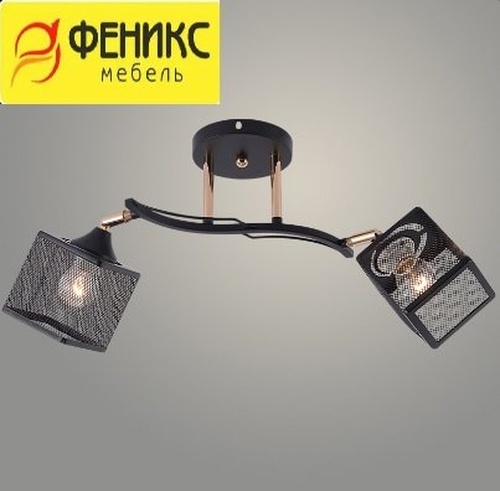 Люстра XA1748B/2 BK+FGD черный/золото 2х60W E27 d570 h250, HN25