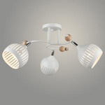 Люстра N5675/3 WT+WOOD белый/дерево 3x40W E27 d600 h240, QH23