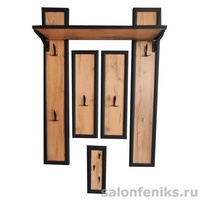 Вешалка "Афина 6" Дуб Вотан / МДФ Черный