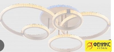 Люстра DK06354/5 PR WT+CR белый/хром 138W+8W LED RGB 3000K-6000K d745 ПДУ диммер, HN24