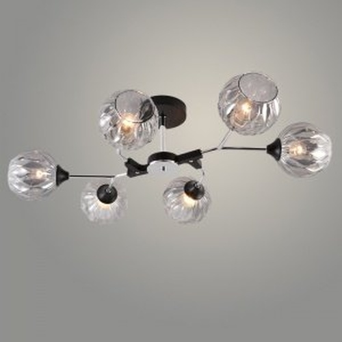 Люстра XA1483B/6 BK+CR черный/хром 6х60W E27 d750 h225, HN23