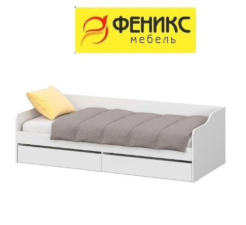 КР 2 Кровать 0,9*2,0 Белый текстурный