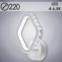 Бра DK5862/1 WT белый 34W LED 4000-6500K d220, crst HN21