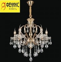 Люстра 7850/5 FGD золото/хрусталь 5х60W E14 d550 h1000, MIX23