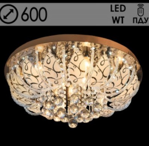 Люстра 55784/600 CR хром 8х40W E14 LED-WT ПДУ d600 h270, 24