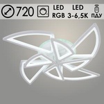 Люстра LI08496C/4+4A PR WT белый 184W+7W LED RGB 3000-6500K d720 ПДУ диммер, HN23