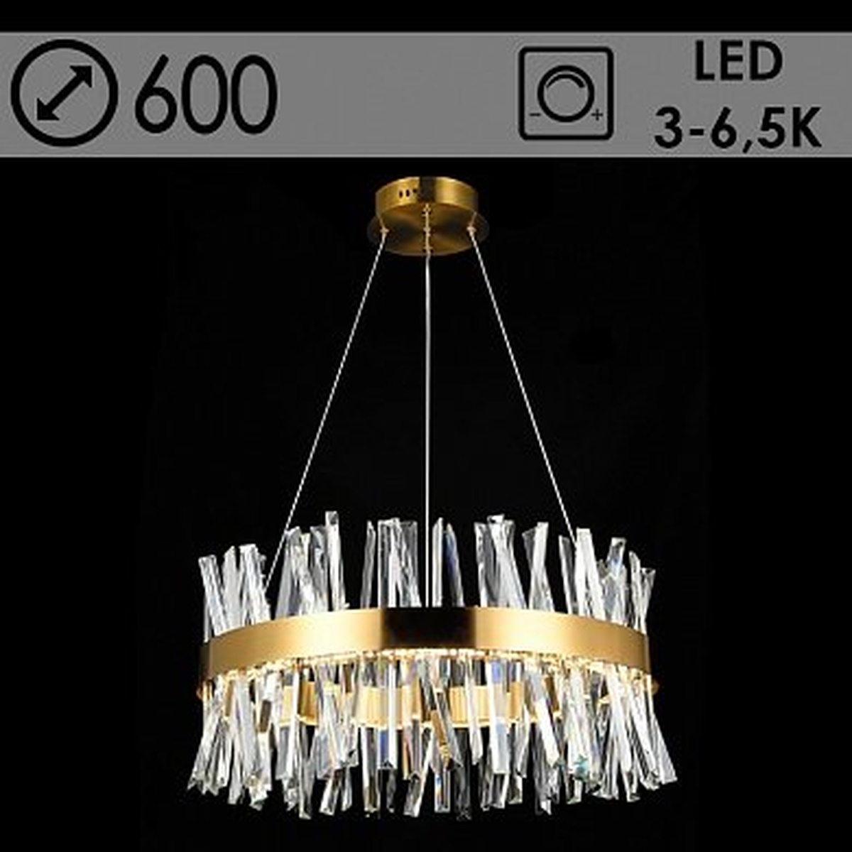 Люстра 58076/600 COP медь 2x61W LED 3000-6500k d600 h300 диммер, SDA22